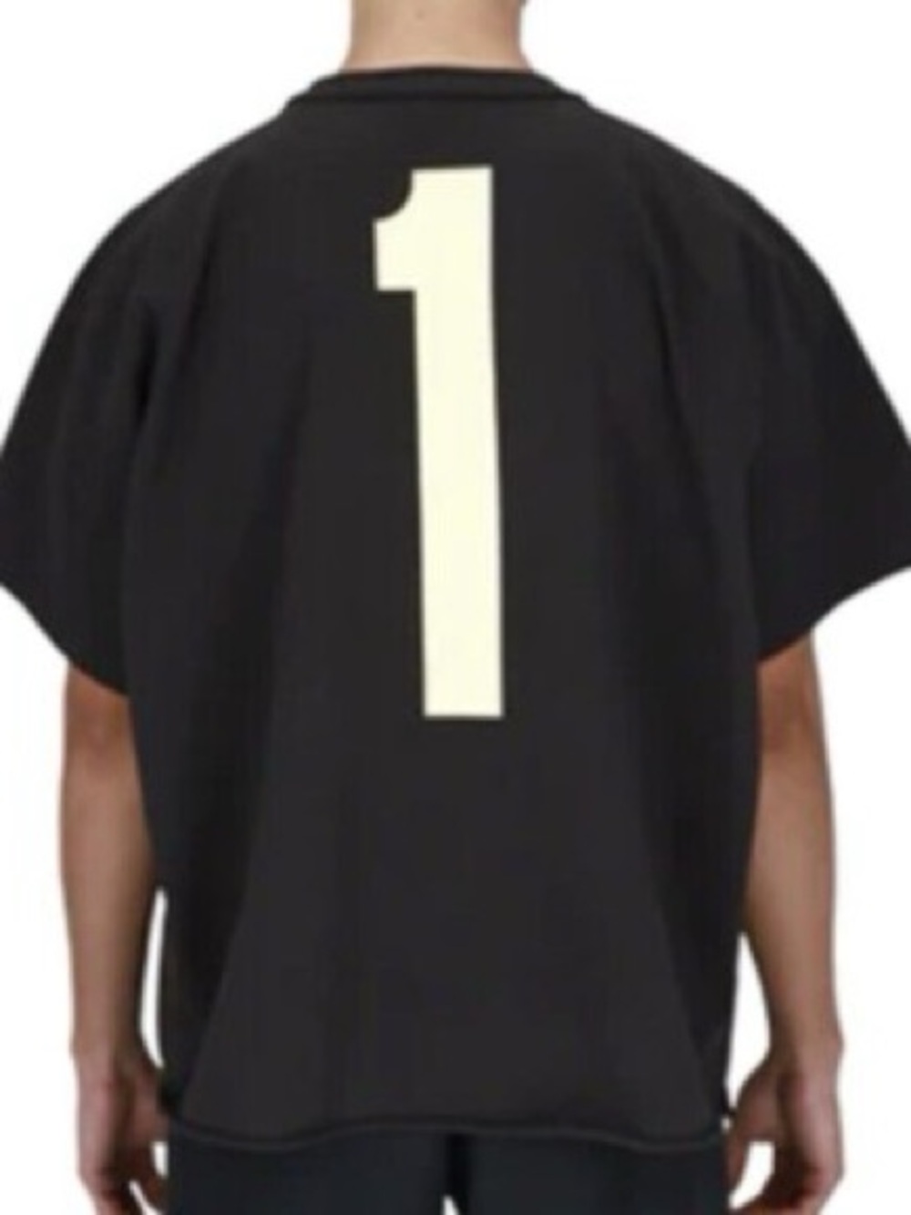 Yeezy Black Short Sleeve Tee with White '1' Graphic